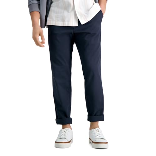 Haggar Men's Life Khaki Comfort Flat Front Slim Fit Chino Pant