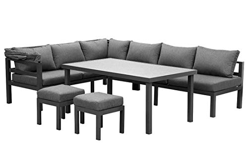 OUTLIV. Dininglounge Anzio, Set 5tlg - Aluminiumgestell, Spraystone...
