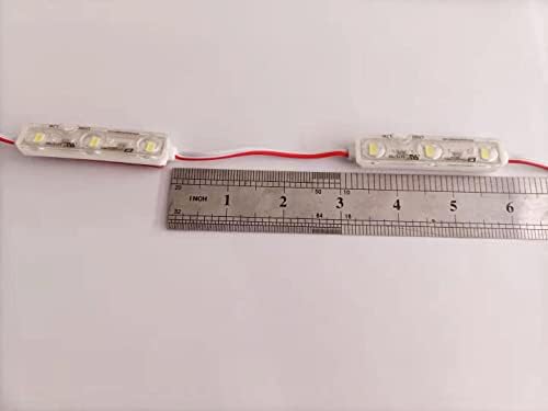 LED Module 25Ft 50pcs/Chain DC12V 5630smd 6500K White 1.2 W Waterproof Decorative Light for Lightbox Letter Advertising Signs with Tape Adhesive Backside (100pcs Pack)