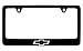 Chevrolet Logo Black Coated Metal License Plate Frame Holder
