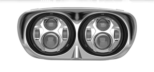 Phares de moto double LED 5.75 pouces chrome pour Touring