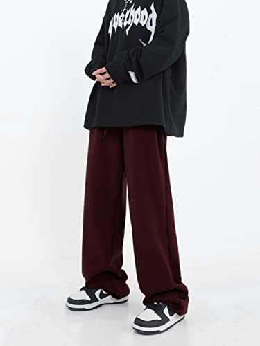 Womens Wide Leg Sweatpants Casual Loose Yoga Pants Comfy Lounge Joggers Baggy Sweatpants Pockets Red #TOP4