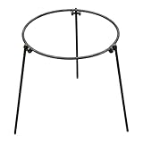 Milageto Dreibein-Grillständer für Lagerfeuer, Topfhalterung, Wokhalterung, tragbarer, Faltbarer Campinggrill, offener Grillplatz, Picknickplatz, Rasen, Angeln, 34 cm Einzelring