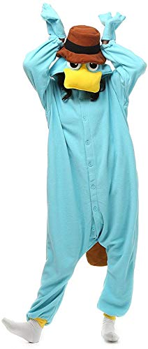 SEEKHINE Adult Onesie Costume Unisex Animal Cosplay Costume Novelty One-Piece Pajamas Sleepwear for Men Women Blue