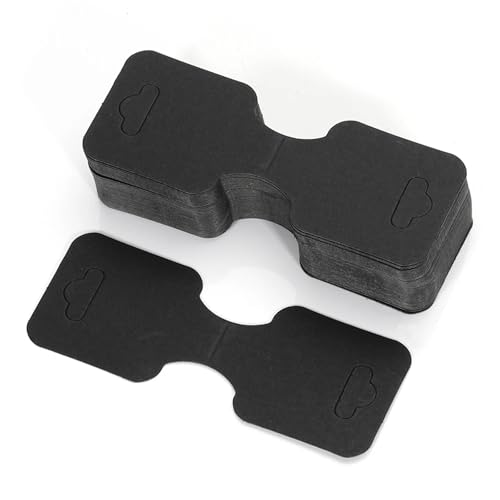 Etiquetas adhesivas para joyería: tarjetas colgantes de papel negro para ferias y escaparates