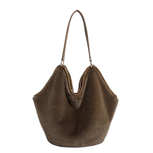 JFNKLFG Bolso de mano con estampado otoño/invierno, informal, versátil, gran capacidad, for hombro y axila(Coffee)