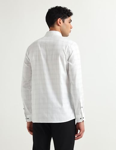 Image of Arrow Slim Fit Mens Formal Shirt - 100% Cotton, Breathable & Comfortable, Full Sleeves Checkered Shirts for Men