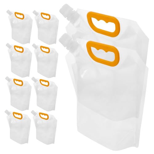CATIEBYE 10pcs Beverage Packing Bags with Hollow Handles Reusable Drink Pouches for Festivals Outdoor Picnic Leakproof Beer and Juice Storage for Travel and Events