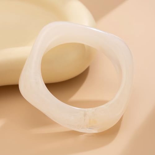 ZMANYIJEW Acrylic Resin Bangle Bracelets Chunky Acrylic Colorful Irregular Geometric Resin Acetate Wide Wristband Bracelet Gradient Dyeing Wide Bracelet4