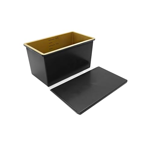 Molde para pan con revestimiento antiadherente y tapa, 450 g para hornear pan, duradero y fácil de limpiar, perfecto para hornear pan casero