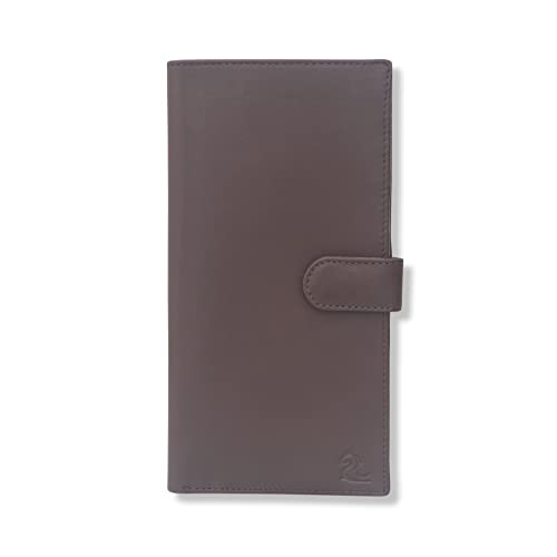 Image of KARA Brown Unisex Genuine Leather Passport Holder - Travel Friendly Passport Wallet with 8 Card Holder Slot