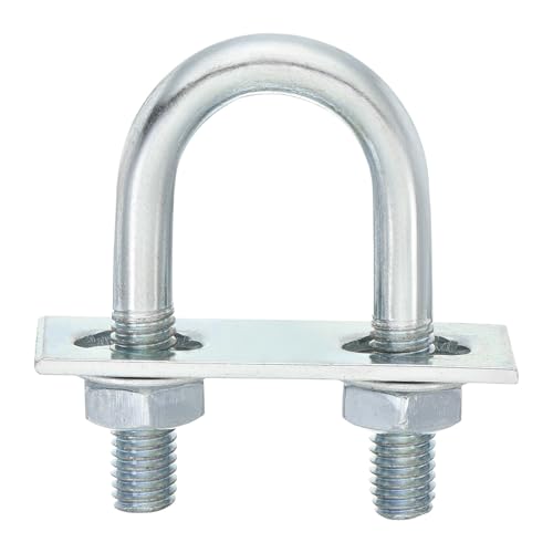 uxcell Round U-Bolts, 8 Set 22mm Inner Width 56mm Length M8 Zinc-Plated Carbon Steel U Clamp Bolt with Nuts and Plates, for Boat Trailer