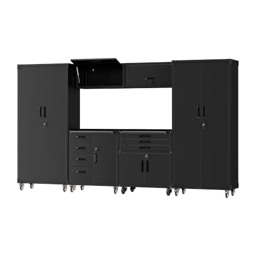FLIXELIO 6-Piece Garage Storage Cabinets System Heavy Duty Workshop Set