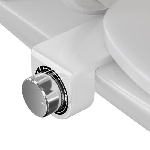 DIHAF Toilet Bidet with Dual Nozzle Spray,No Electric Bidet Attachment for Toilet with Adjustable Water Pressure,Easy Install Toilet Seat Bidet with Feminine Wash and Rear Wash,Suit for Tight Space