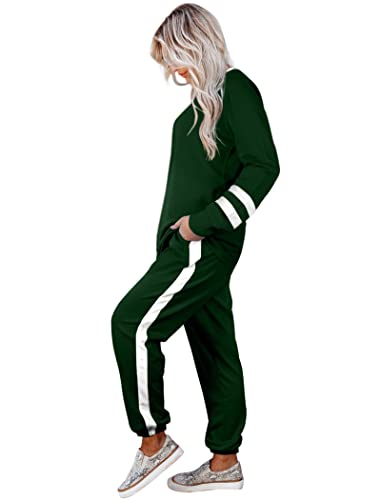 Image of Aloodor Sweatsuit for Women 2 Piece Outfits for Womens Crewneck Sweatshirts Pullover