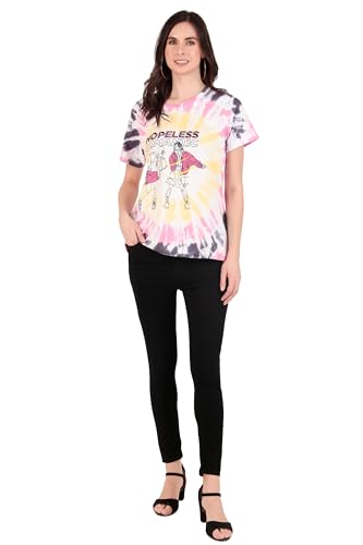 Image of Stories.Label Women 100% Cotton Printed Tshirt in Ribbed Neck Includes Plus Sizes, Regular Fit and Half Sleeves (Sizes Medium -5XL)