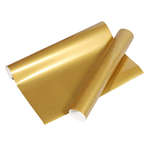 VINYL FROG Heat Transfer Vinyl Roll HTV Vinyl - 10" x 5ft Gold Iron on Vinyl for T-Shirts, Heat Press Vinyl for DIY Craft Designs (Gold)