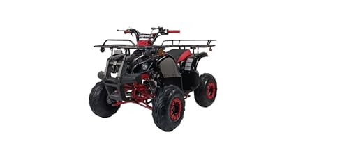 HHH 125cc ATV for Youth Sports Utility Gas Sports ATV with Reverse Led Lights Matching Rims Youth Quad Big Tires 18/19 inch Wheels (Black)