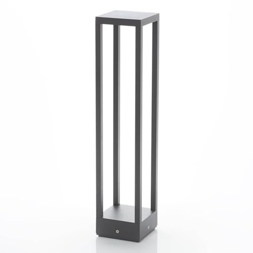 Borne éclairage extérieur Carlota Lucande noire en aluminium pour jardin