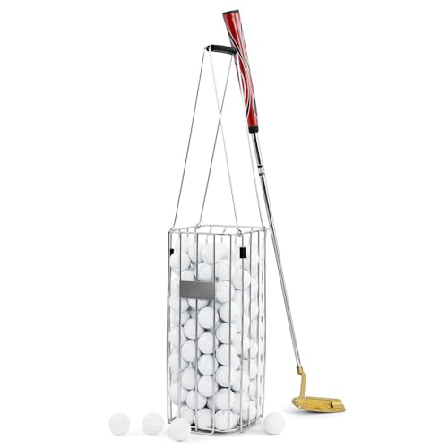 Panier de récupération de balle de golf haute capacité avec poignée de transport rabattable