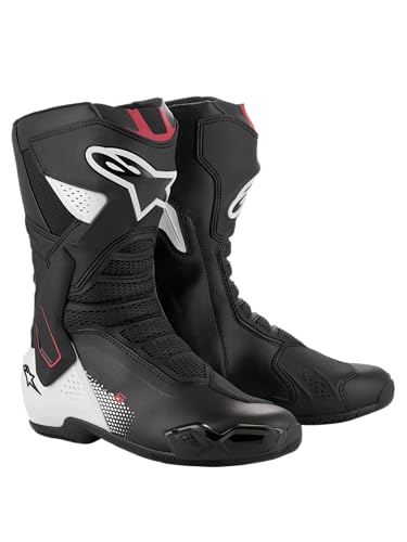 Alpinestars Botas de moto SMX 6 V3, negro, blanco y rojo, talla 47 EU