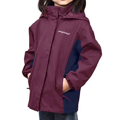 YINGJIELIDE Boys Girls Rain Jacket,Kids Lightweight Waterproof Hooded Raincoats Windbreakers,Outdoor Hiking Coat - Image 3