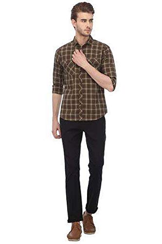 Image of Life by Shoppers Stop Mens 2 Pocket Checked Shirt