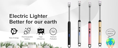 Image of Crasts USB Plasma Rechargeable Electric Gas Lighter for Pooja Room, Candles, BBQ, Multi Purpose - 360 Degree Flexible & Windproof (Multicolor)