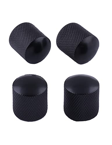 Metallor Guitar Speed Control Knobs Knurled Volume Tone Knobs Metal Dome Style 18Mm Diameter 6Mm Solid Shaft Knobs For Tele Telecaster Style Electric Guitar Or Bass Guitar 4Pcs Black. #TOP7