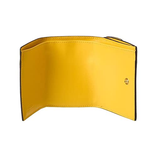 FENDI F is Yellow Leather Vertigo Print Small Trifold Wallet 8M03953