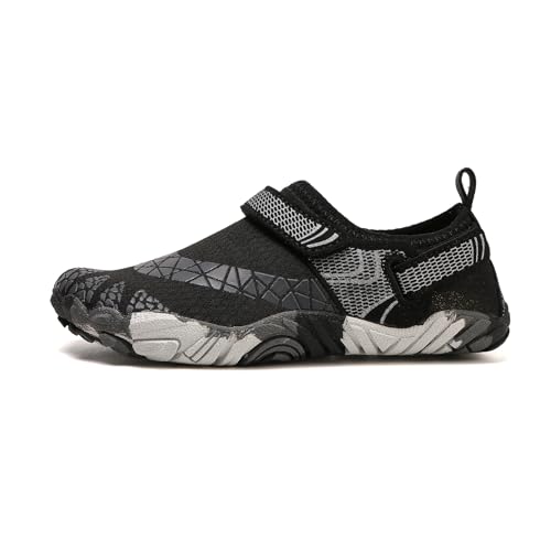 Zapatos de agua para niñas y niños, de secado rápido, antideslizantes, transpirables, para natación, piscina, playa, Black, 31 EU