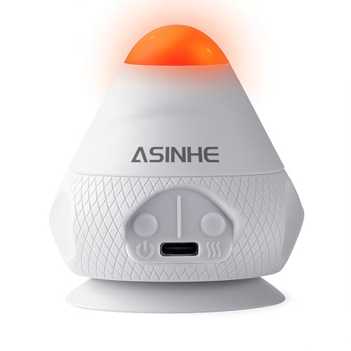 Asinhe VibeHeat Mini Heated Vibrating Massage Ball with Suction Base 2 Heat & 2 Vibration Modes Deep Tissue Trigger Point Massager for Back Neck Feet Muscle Relief