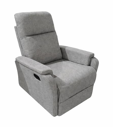 SWEET SOFA® Sillón Relax Roid 102x76x80 cm – Sofá Individual Butaca Reclinable con Palanca y Reposapiés Elevable, Tapizada en Tela Resistente, Ideal para Salón o Zona de Descanso Color Gris