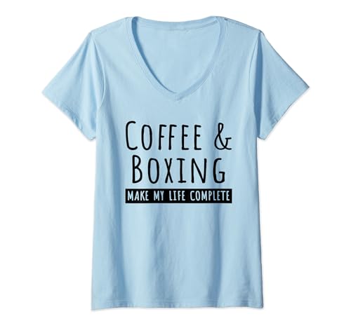 Camiseta de boxeo y café para amantes del café Kickboxing Fighting Camiseta Cuello V