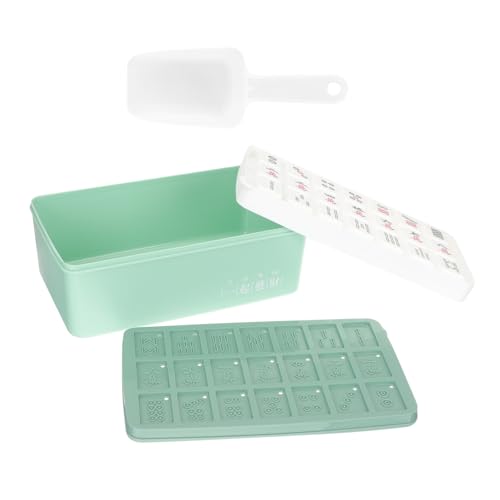 LEDMOMO 将花?氷格 格 浅緑色 交換可能アイスモールド付き 便利な製氷皿 氷作り用キッチン用品 家用アイストレー シンプル設計 冷凍庫対応
