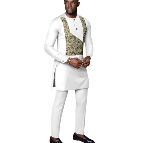 Dashiki Men African Clothes Plus Size Shirts and Pants 2 Piece Set Ankara Attire Tribal Outfits