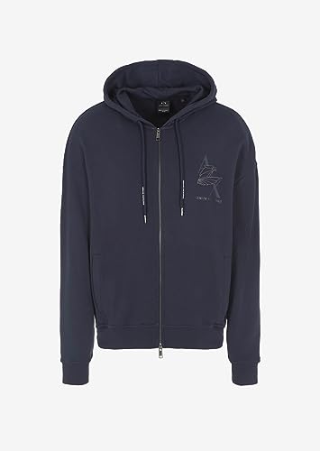 Armani Exchange Men's Cotton Fleece Tonal Eagle Logo Full Zip Hoodie Sweatshirt3