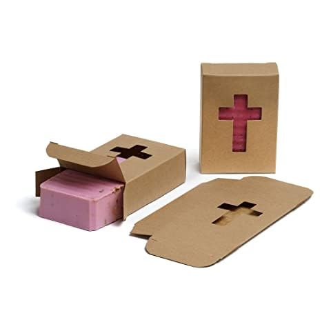 CYP Kraft Cross Window Soap Box - Homemade Soap Packaging - Soap Making Supplies - 100% Recycled Materials - Made in USA! 50 Pack Cover