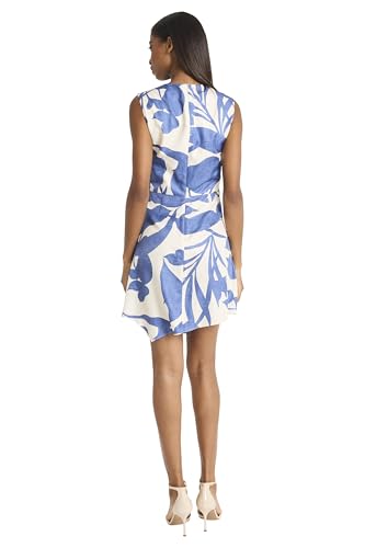 Image of Donna Morgan Women's Women's Sleeveless Asymmetrical Mini Dress with Ruched Waist Detail - Wedding Guest Cocktail Dress