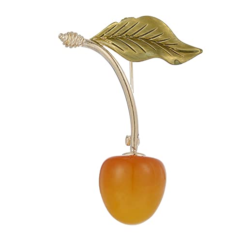 Broche cerise rouge en émail pour robe de mariage et fête