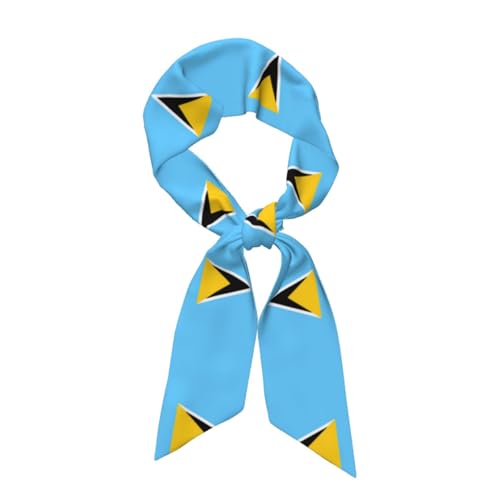Flag of Saint Lucia Printed silk scarf for women, a versatile accessory for autumn and winter coats
