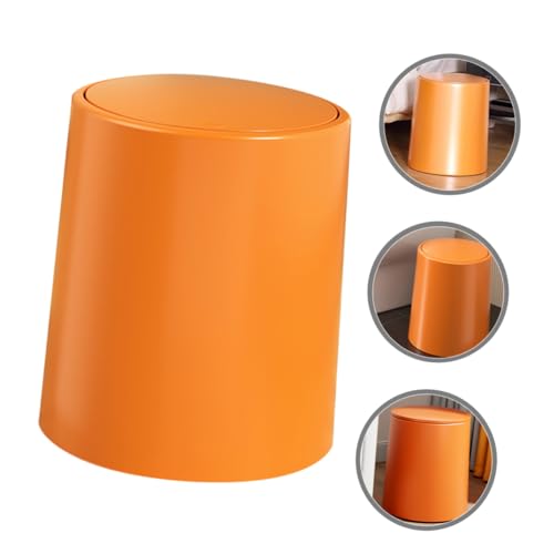 Caneca de basura rectangular de plástico naranja miniatura 2