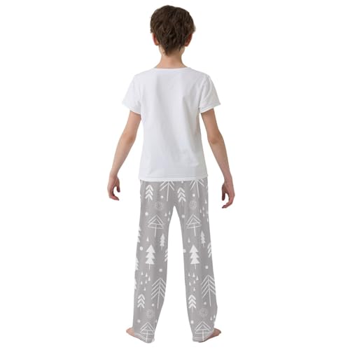 Boys' Pants Christmas Deer Snowflakes Forest Trees Long Bottoms Jogger Pants Elastic Waist Trousers with Pockets S-XL3