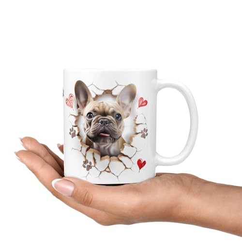 Hunde-Tasse: Französische Bulldogge hell | Frenchie | Liebe zum Haustier | Kaffee-Tasse | Geschenk für Hundeliebhaber Hundebesitzer | Geschenkidee | Keramik 330ml | French Buldog