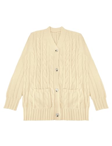 Girls Long Sleeve Casual Cardigan Kids Open Front Knit Sweater with Pockets3