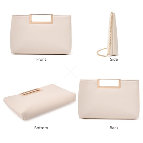 Image of DETARA Clutch Purses for Women Cut Out Handle Clutch PU Leather Evening Bag Elegant Purse for Women Formal Wedding Party