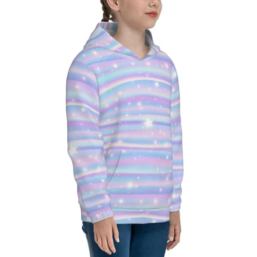 Striped Gradient Kids Pullover Hoodies Boys Sweatshirts Girls Athletic Clothes with Pocket3