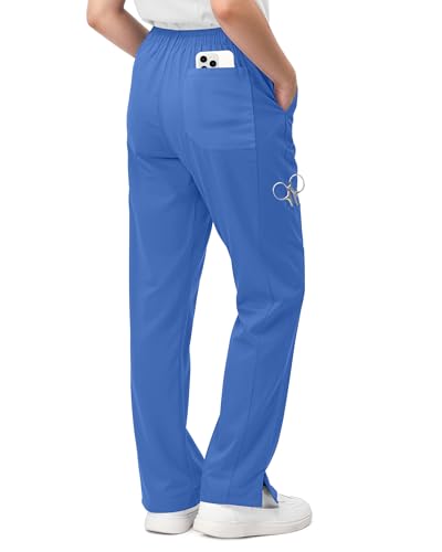 Image of 4-Way Stretch Rayon Blend Scrub Pants Women Mid Rise Relaxed Fit 31 inch Inseam