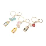 NTALJC Juego de llaveros de abanico de flor de cerezo japonés, 3 piezas, lindo colgante de bolso Kawaii para bolsos, mochilas y monederos, accesorios decorativos tradicionales para mujeres