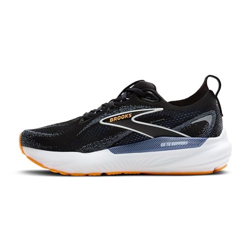 Brooks Brooks Men’s Glycerin GTS 22 Supportive Running Shoe - Black/Country Blue/Orange Pop - 12 Medium